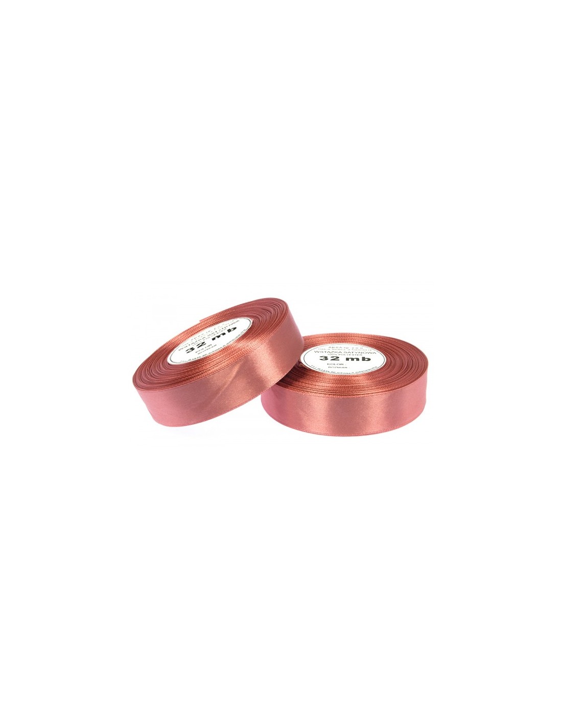 Ruban en satin corail (12mm) 32m Ruban en satin corail (12mm) 32m