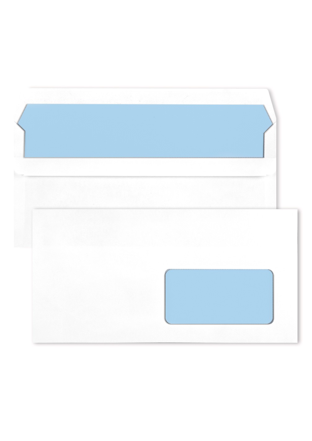 Enveloppe commerciale blanche DL (11x22cm) autocollant fenêtre à droite - 1000 pièces Enveloppe commerciale blanche DL (11x22cm) autocollant fenêtre à droite - 1000 pièces