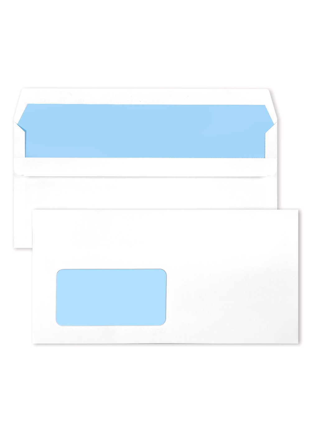 Enveloppe commerciale blanche DL (11x22cm) autocollant fenêtre à gauche - 1000 pièces Enveloppe commerciale blanche DL (11x22cm) autocollant fenêtre à gauche - 1000 pièces