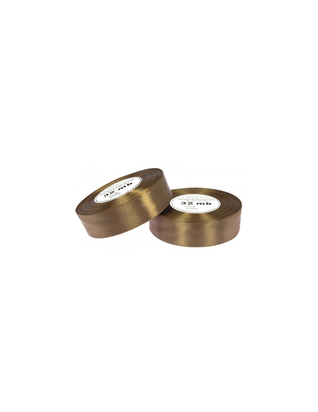 Ruban en satin marron clair (12mm) 32m Ruban en satin marron clair (12mm) 32m
