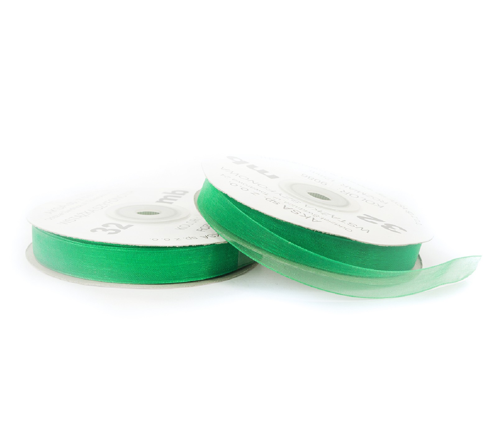 12mm WO9086 Wstążka szyfonowa ciemny zielony 32mb 12mm WO9086 Wstążka szyfonowa ciemny zielony 32mb