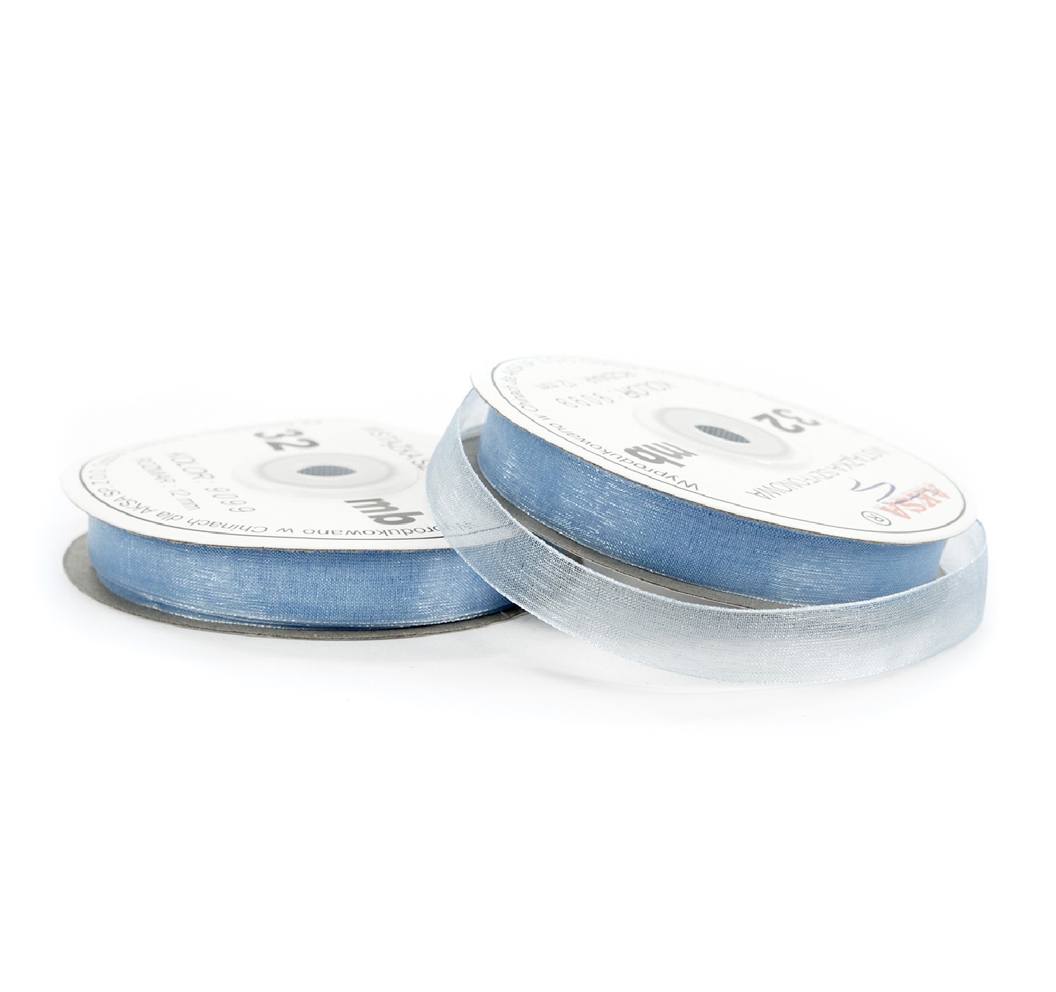 Ruban en mousseline de soie bleu pâle 32m Ruban en mousseline de soie bleu pâle 32m