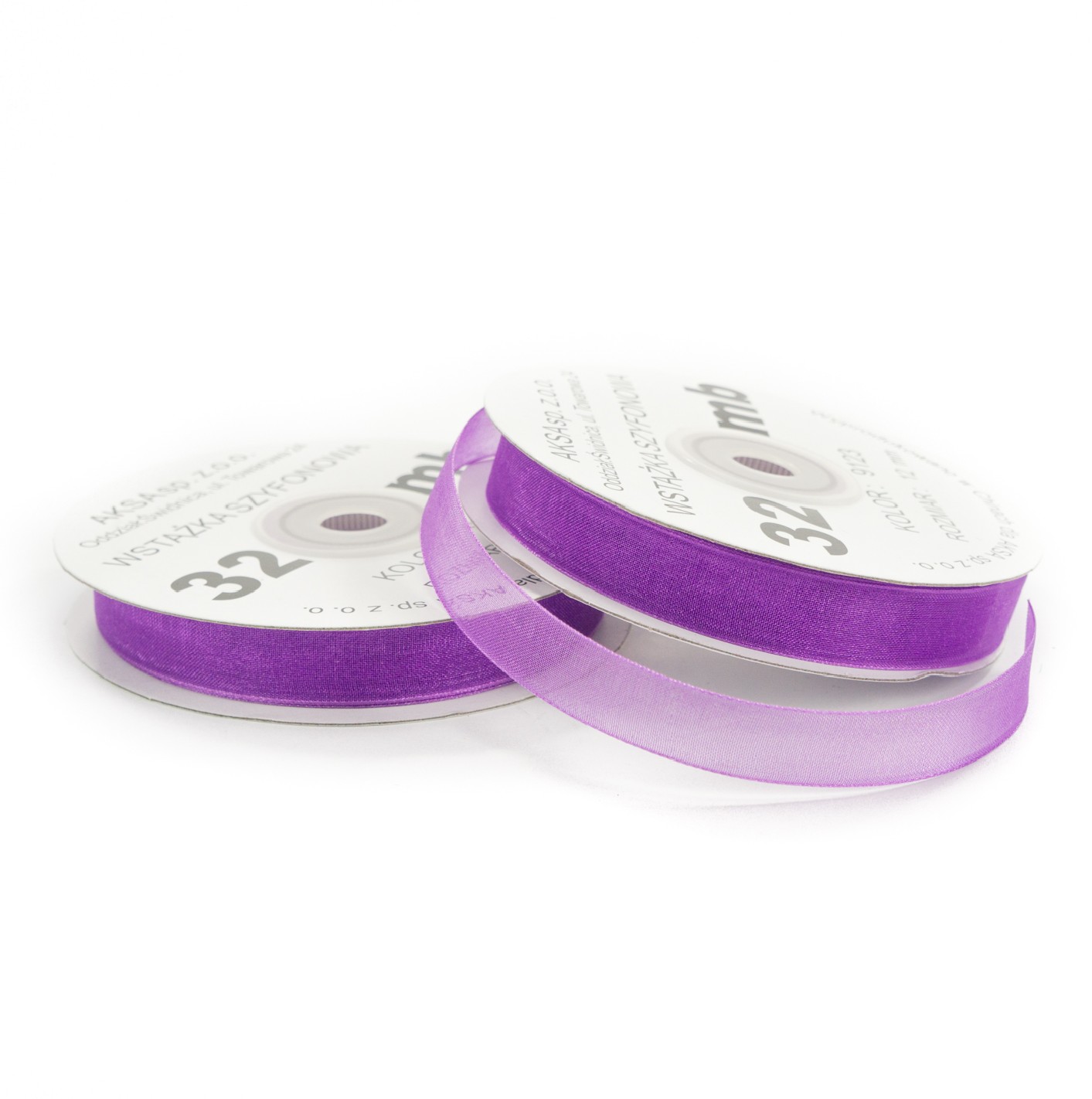 Ruban en mousseline de soie violet foncé (12mm) 32m Ruban en mousseline de soie violet foncé (12mm) 32m