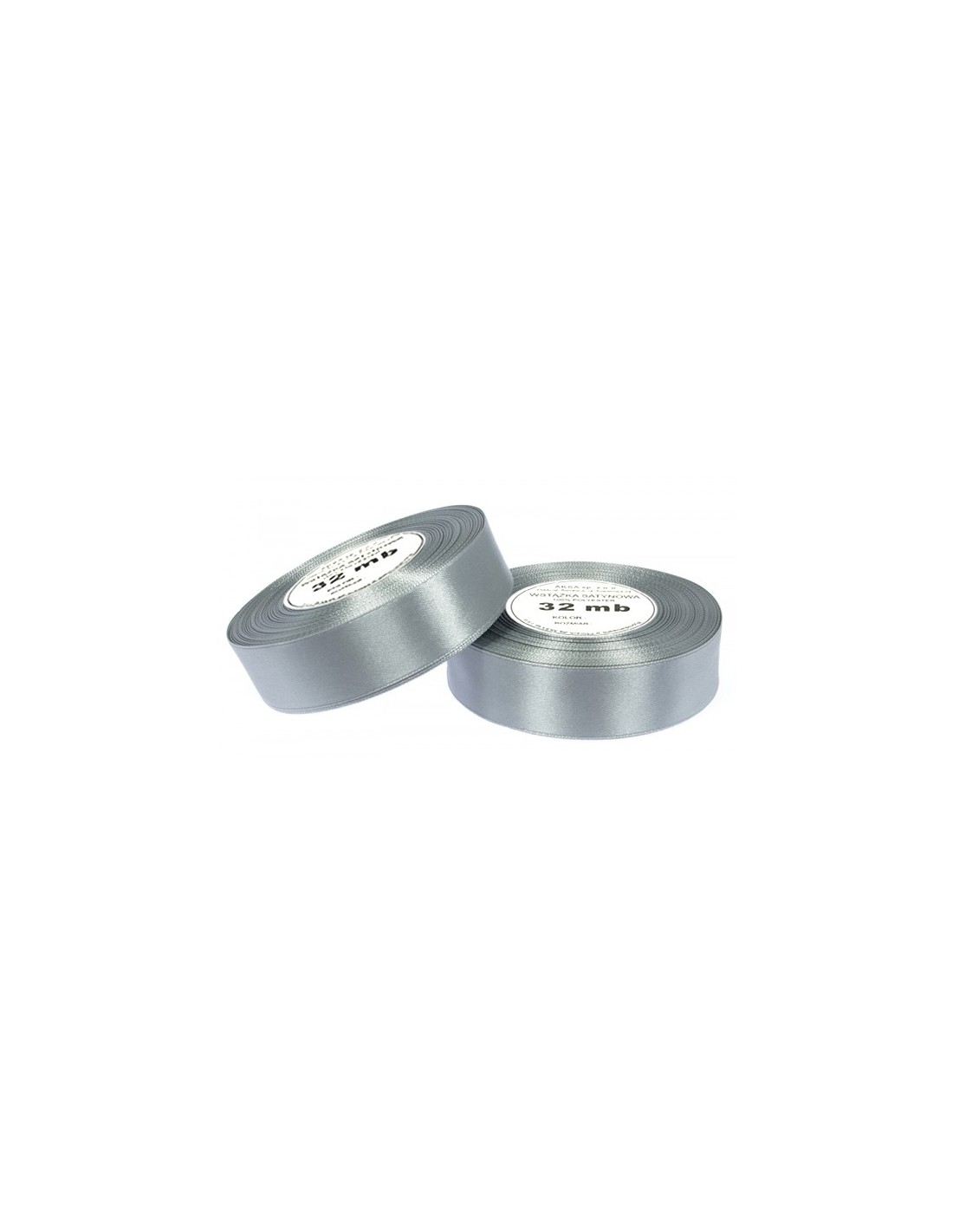 Ruban en satin argenté (12mm) 32m Ruban en satin argenté (12mm) 32m