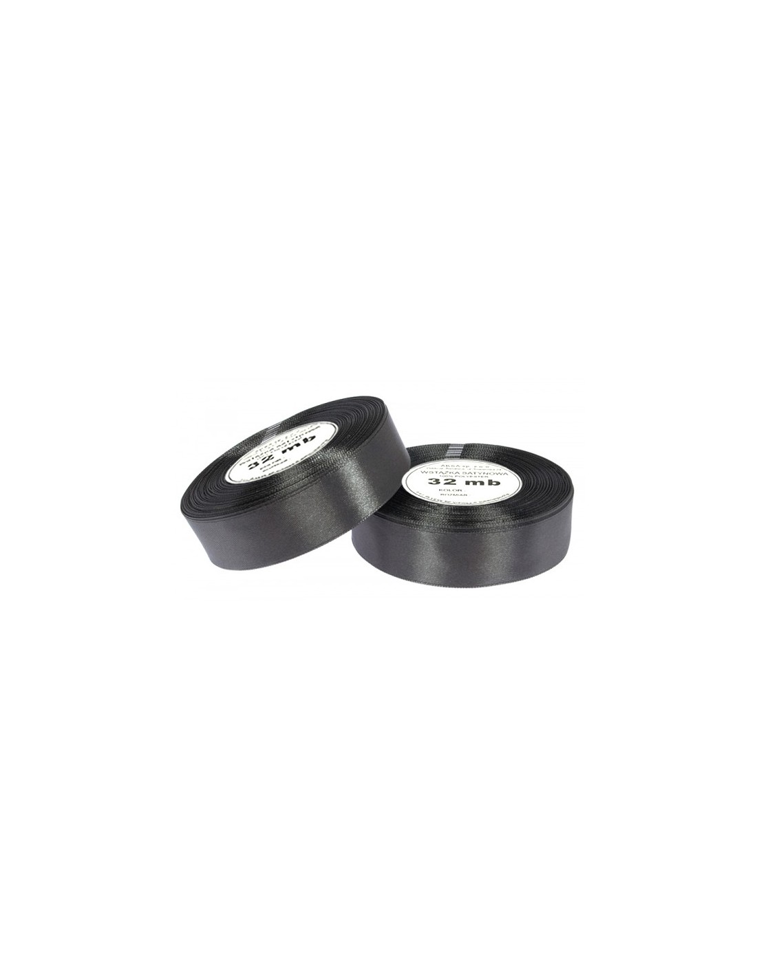 Ruban en satin graphite (12mm) 32m Ruban en satin graphite (12mm) 32m