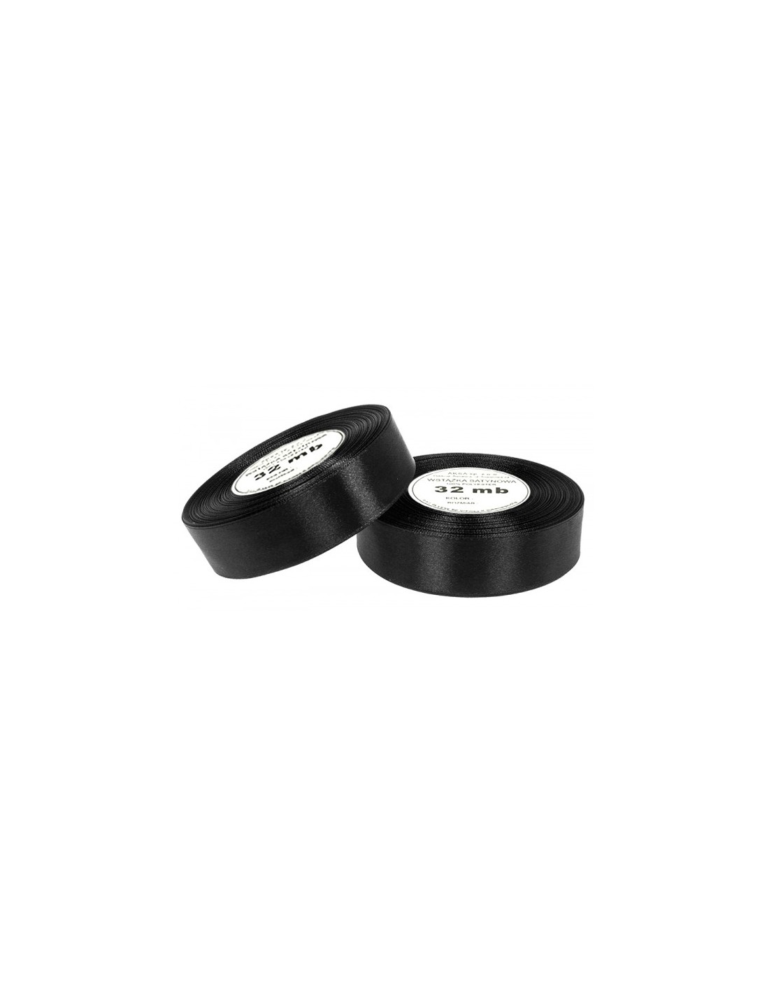 Ruban en satin noir (12mm) 32m Ruban en satin noir (12mm) 32m