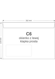 Enveloppe commerciale blanche C6 (11,4x16,2cm) autocollant fenêtre à gauche - 1000 pièces
