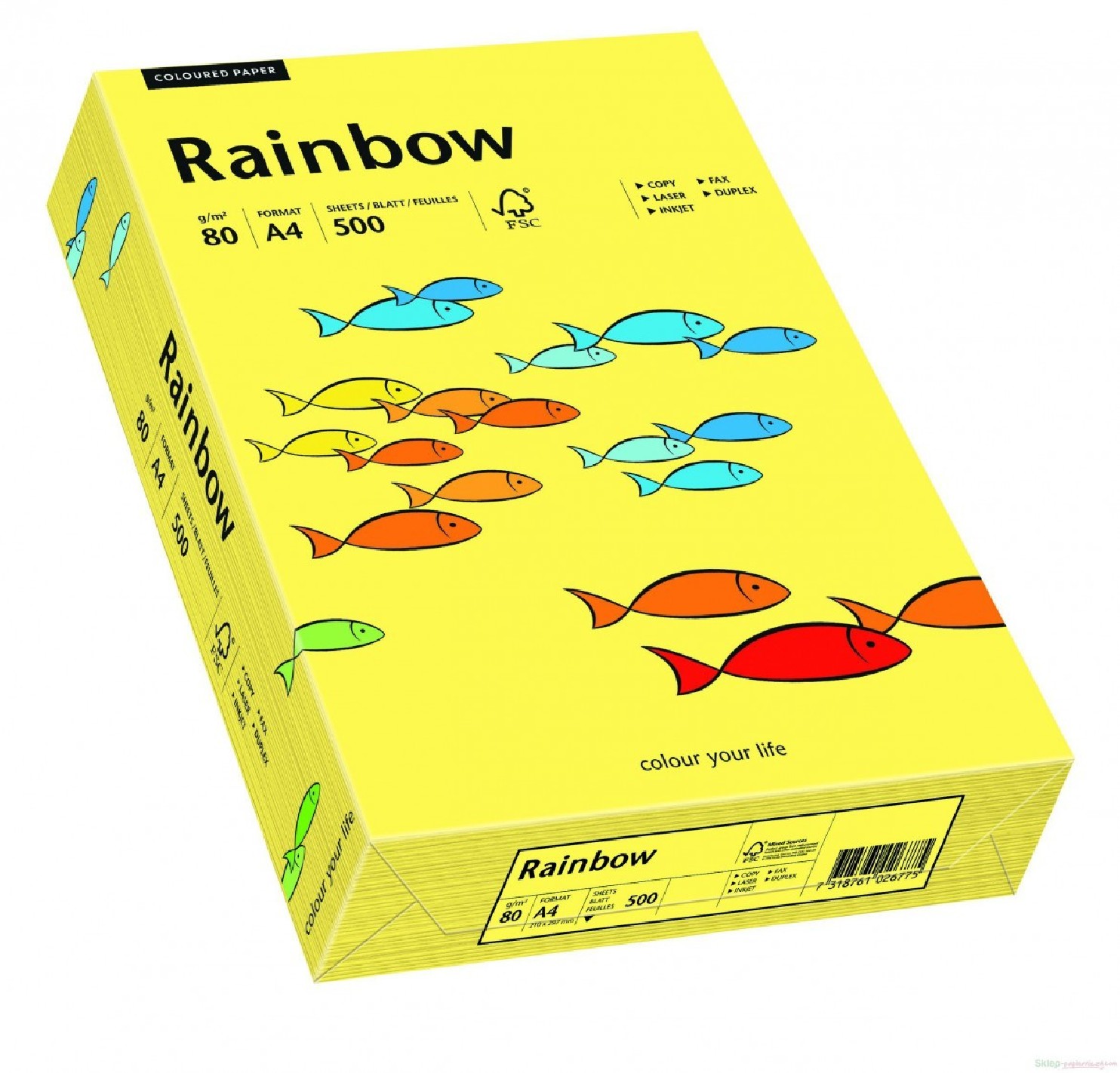 Papier Rainbow 160g R16 żółty pak. 250A4 Papier Rainbow 160g R16 żółty pak. 250A4