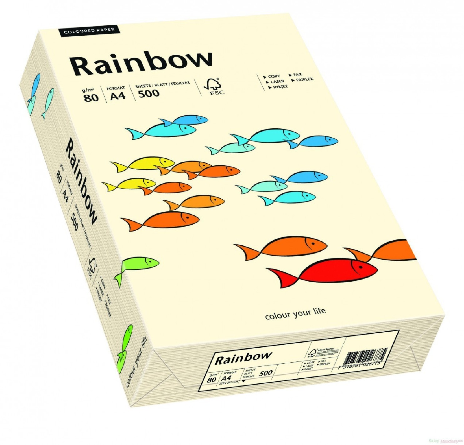 Papier Rainbow 80g R03 kremowy pak. 500A4 Papier Rainbow 80g R03 kremowy pak. 500A4
