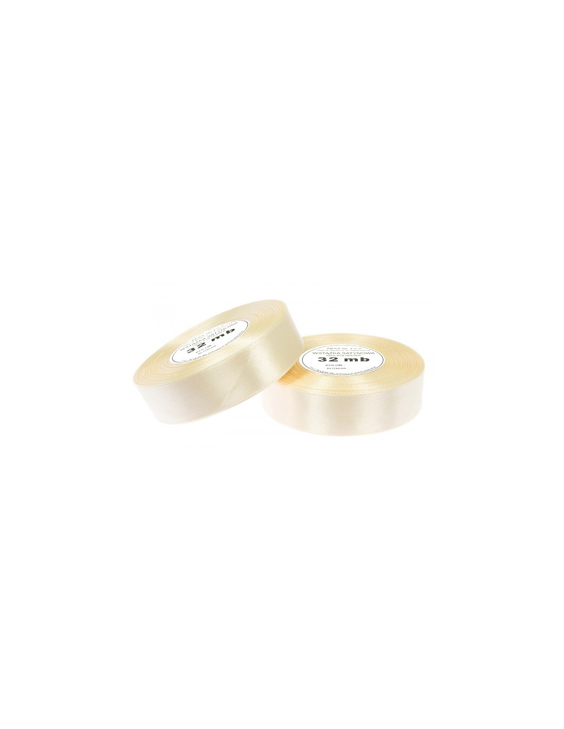 Ruban en satin écru (25mm) 32m Ruban en satin écru (25mm) 32m