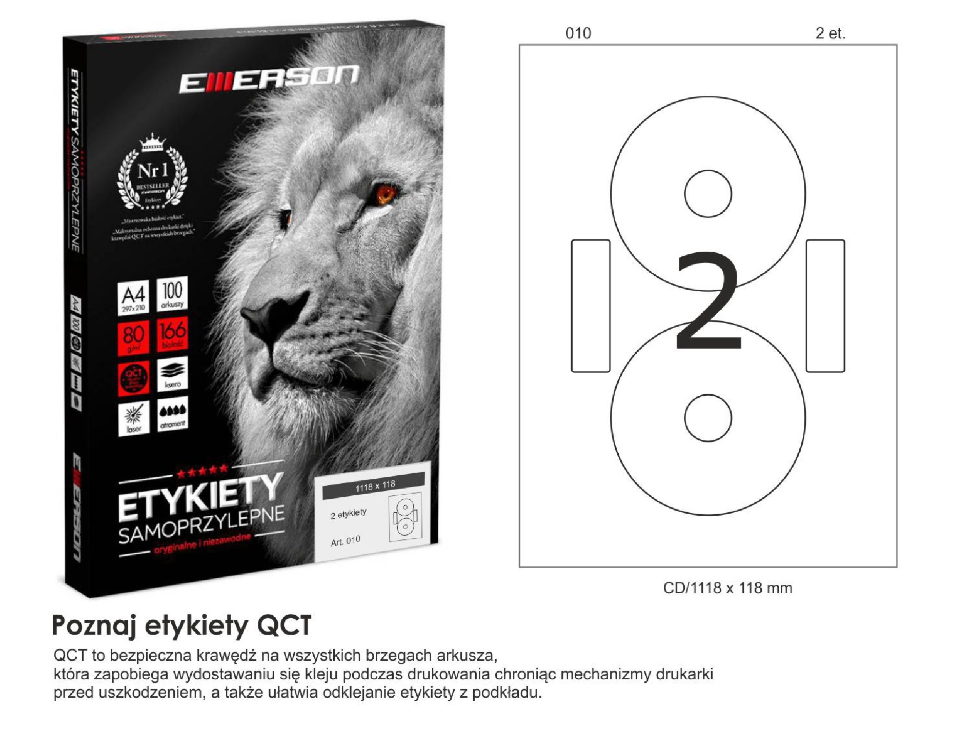 Etykiety samoprzylepne CD 118x118 (2+2) 100A4 Etykiety samoprzylepne CD 118x118 (2+2) 100A4