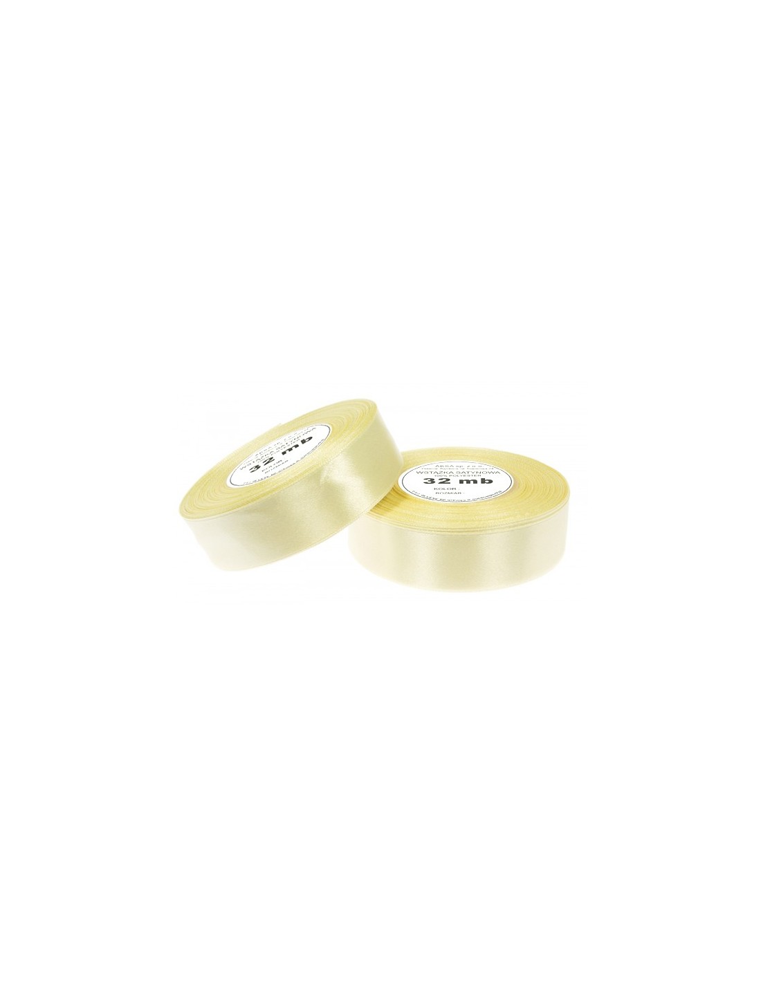 Ruban en satin jaune clair (25mm) 32m Ruban en satin jaune clair (25mm) 32m