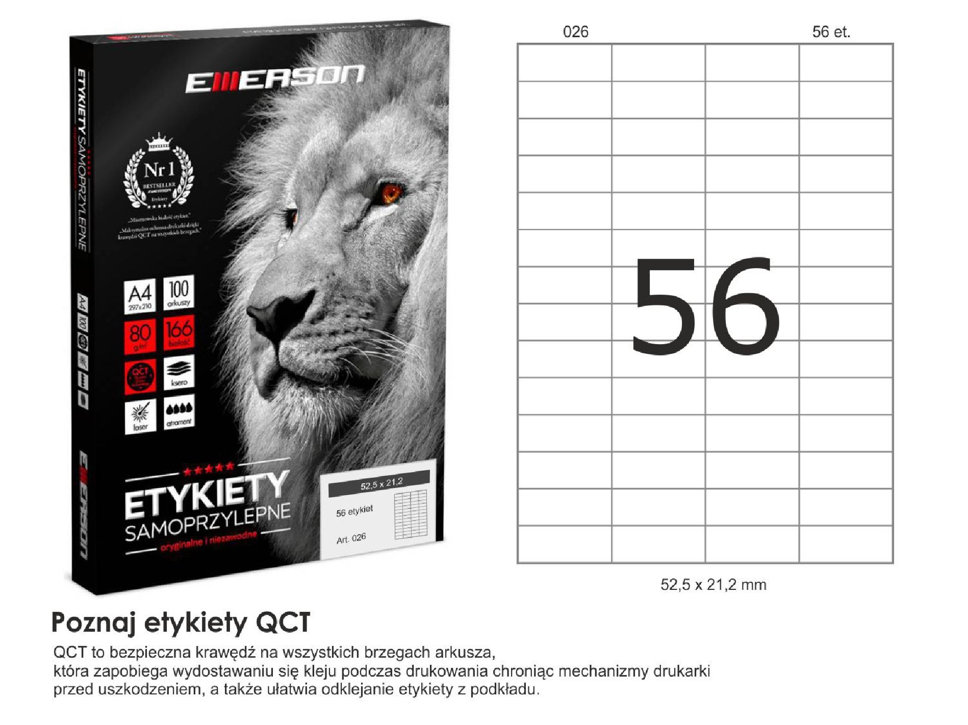 Etykiety samoprzylepne EME26 52,5x21,2 (56) 100A4 Etykiety samoprzylepne EME26 52,5x21,2 (56) 100A4