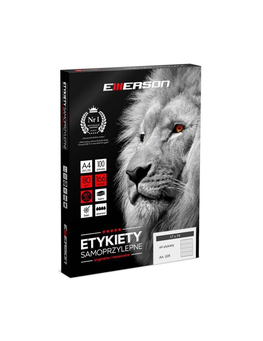 Etykiety samoprzylepne EME28 74X17 (44) 100A4 Etykiety samoprzylepne EME28 74X17 (44) 100A4