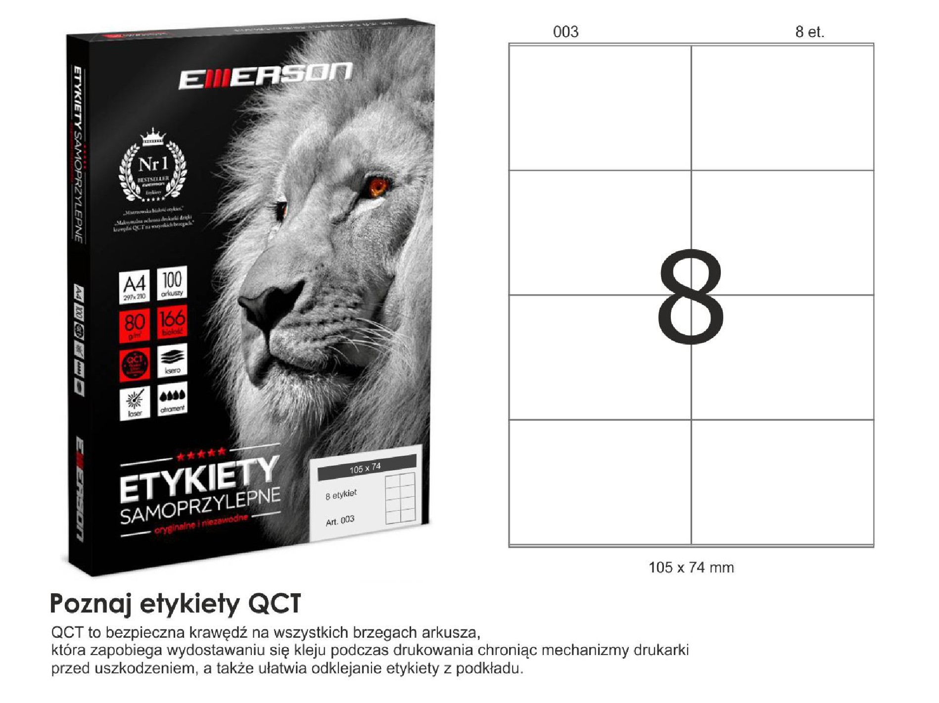 Etykiety samoprzylepne EME3 105x74 (8) 100A4 Etykiety samoprzylepne EME3 105x74 (8) 100A4