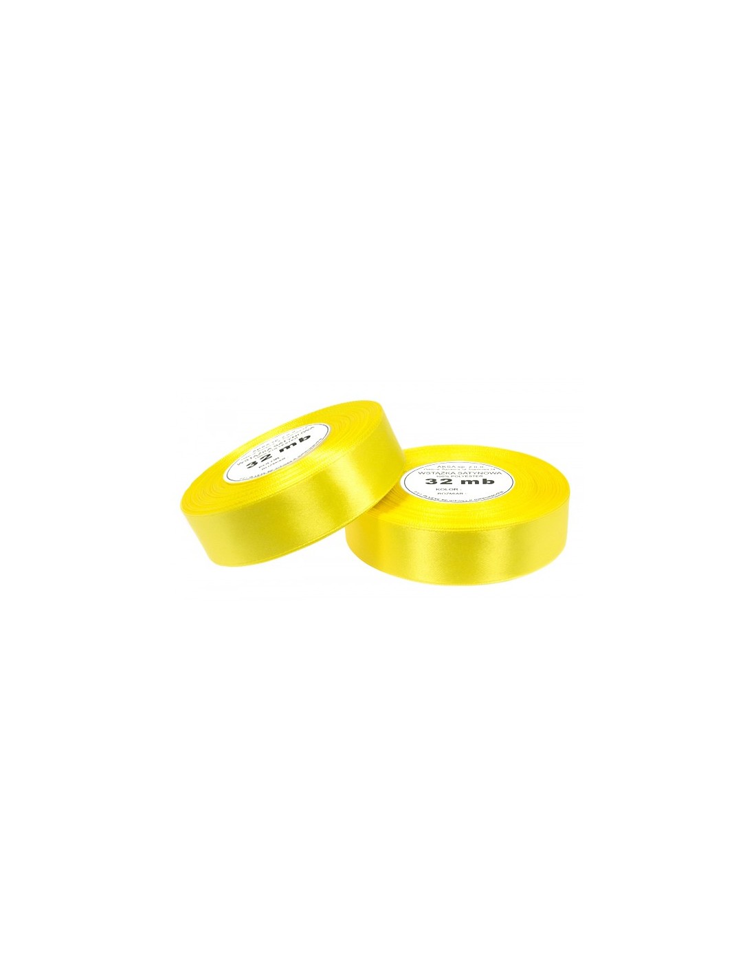 Ruban en satin jaune (25mm) 32m Ruban en satin jaune (25mm) 32m