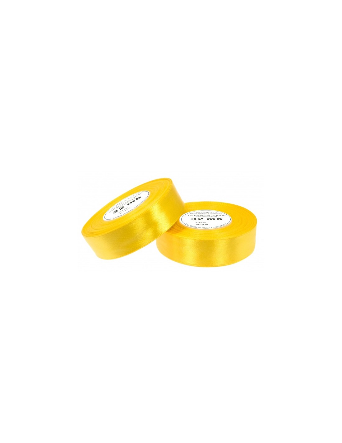 Ruban en satin jaune soleil (25mm) 32m Ruban en satin jaune soleil (25mm) 32m