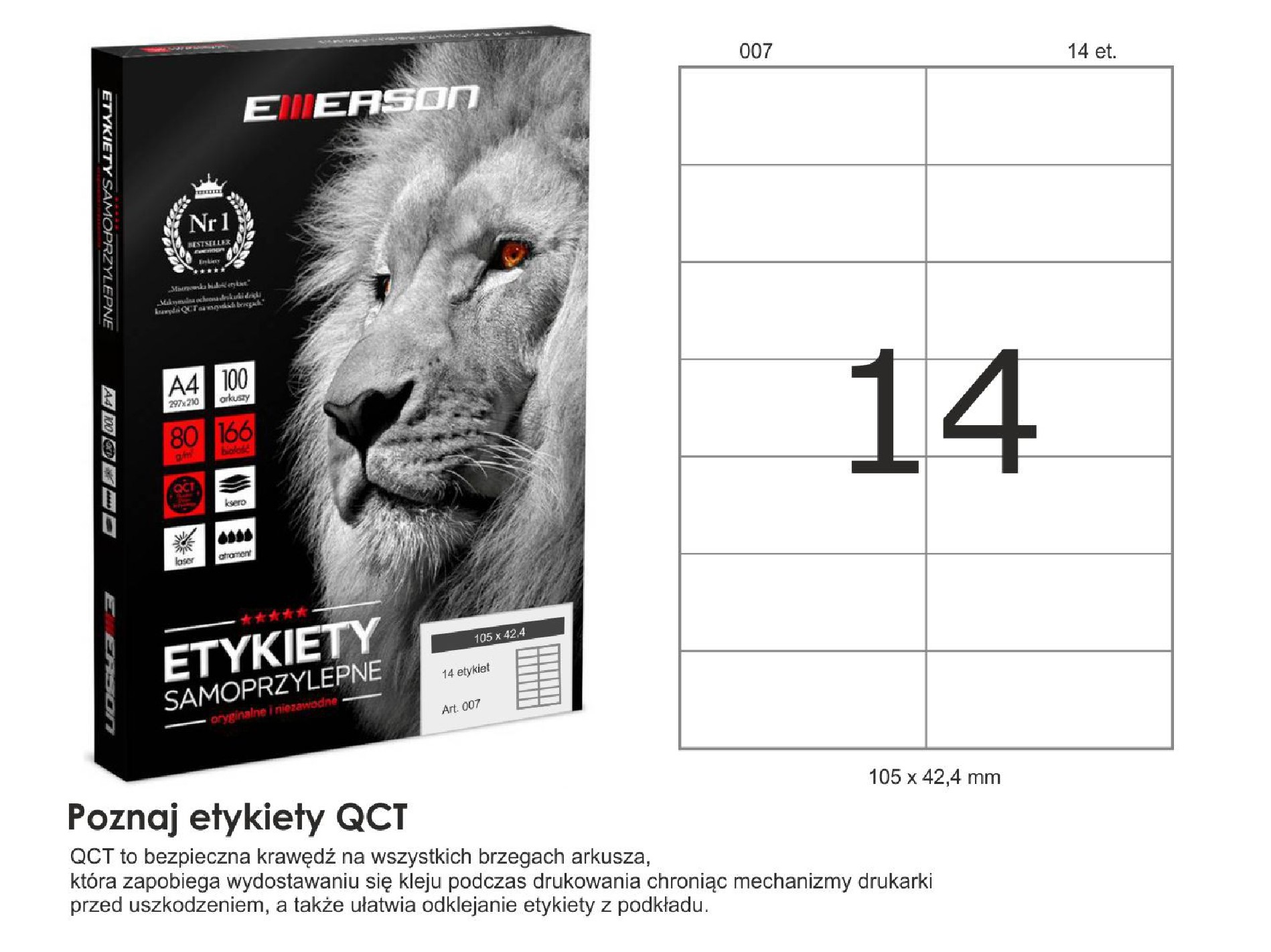 Etykiety samoprzylepne EME7 105x42,4 (14) 100A4 Etykiety samoprzylepne EME7 105x42,4 (14) 100A4