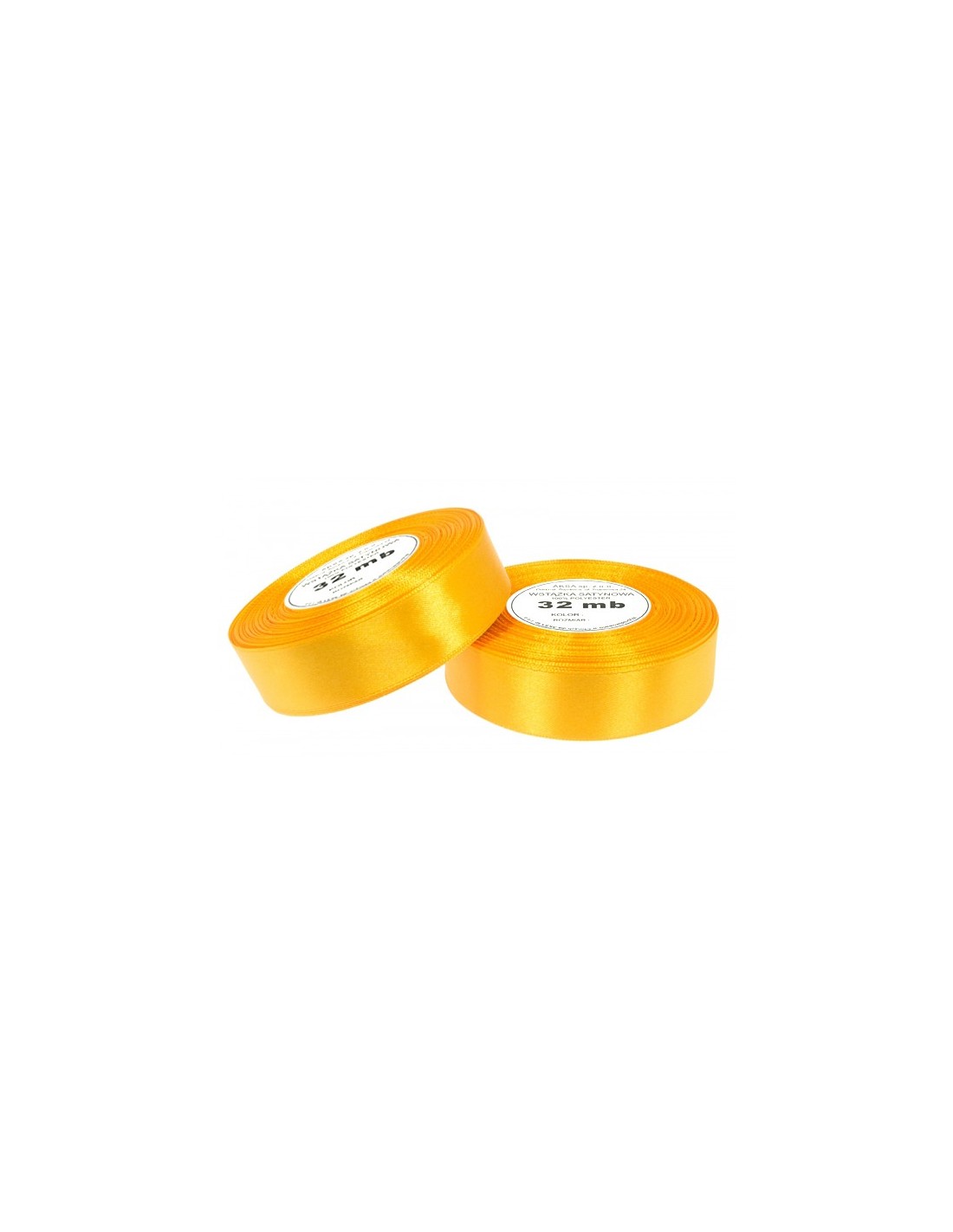 Ruban en satin jaune foncé (25mm) 32m Ruban en satin jaune foncé (25mm) 32m