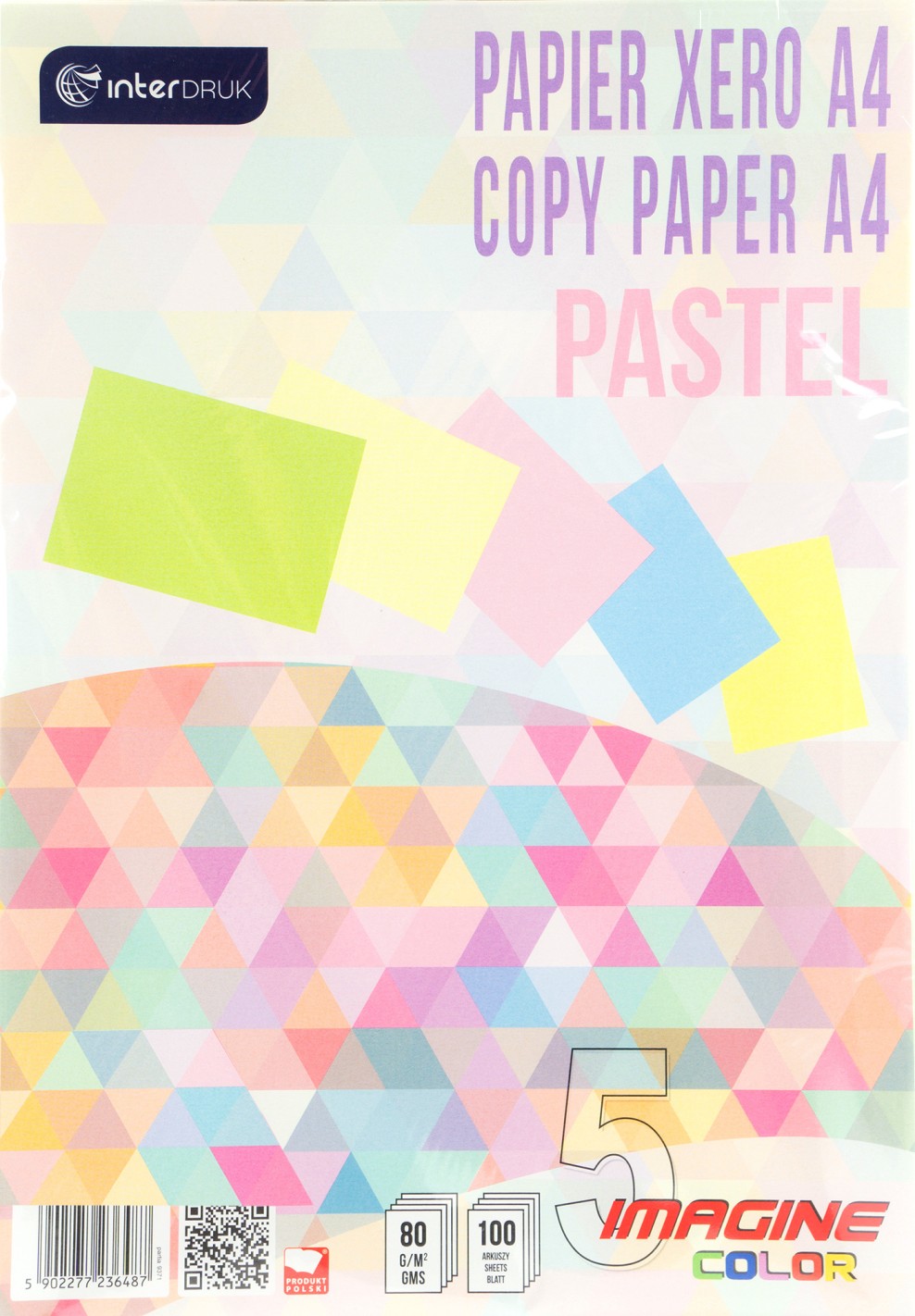 Mix Kolorów Pastelowych 5x20A4 80g Mix Kolorów Pastelowych 5x20A4 80g