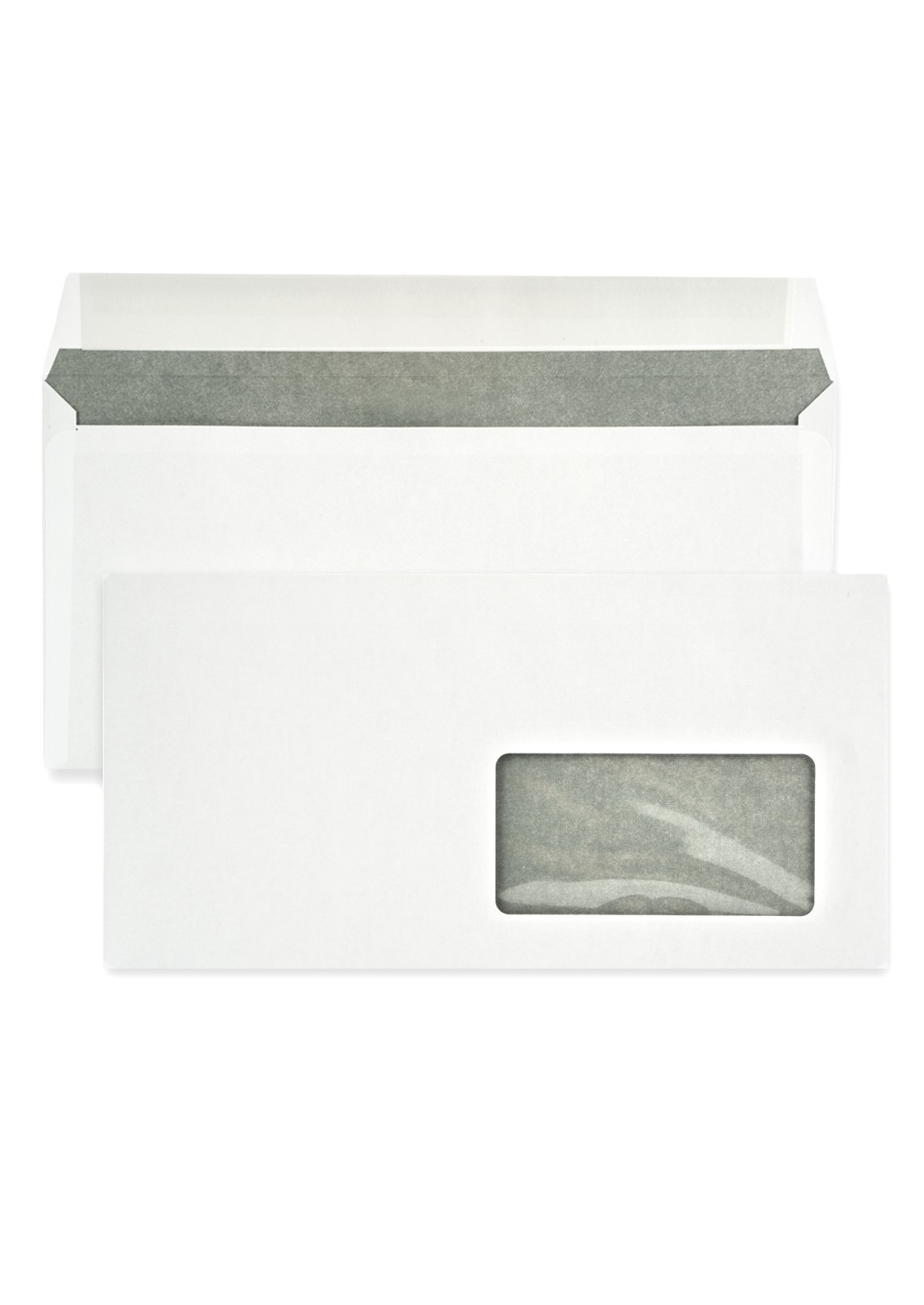 Enveloppe commerciale blanche DL (11x22cm) bande adhésive fenêtre à droite - 1000 pièces Enveloppe commerciale blanche DL (11x22cm) bande adhésive fenêtre à droite - 1000 pièces