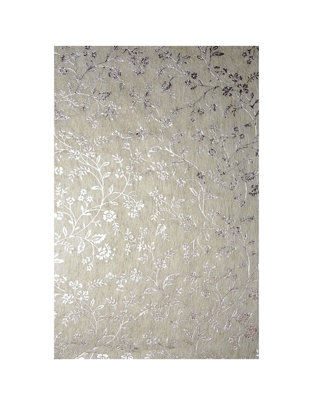 Papier molletonné décoratif écru è argent fleurs 19x29 5pc. Papier molletonné décoratif écru è argent fleurs 19x29 5pc.