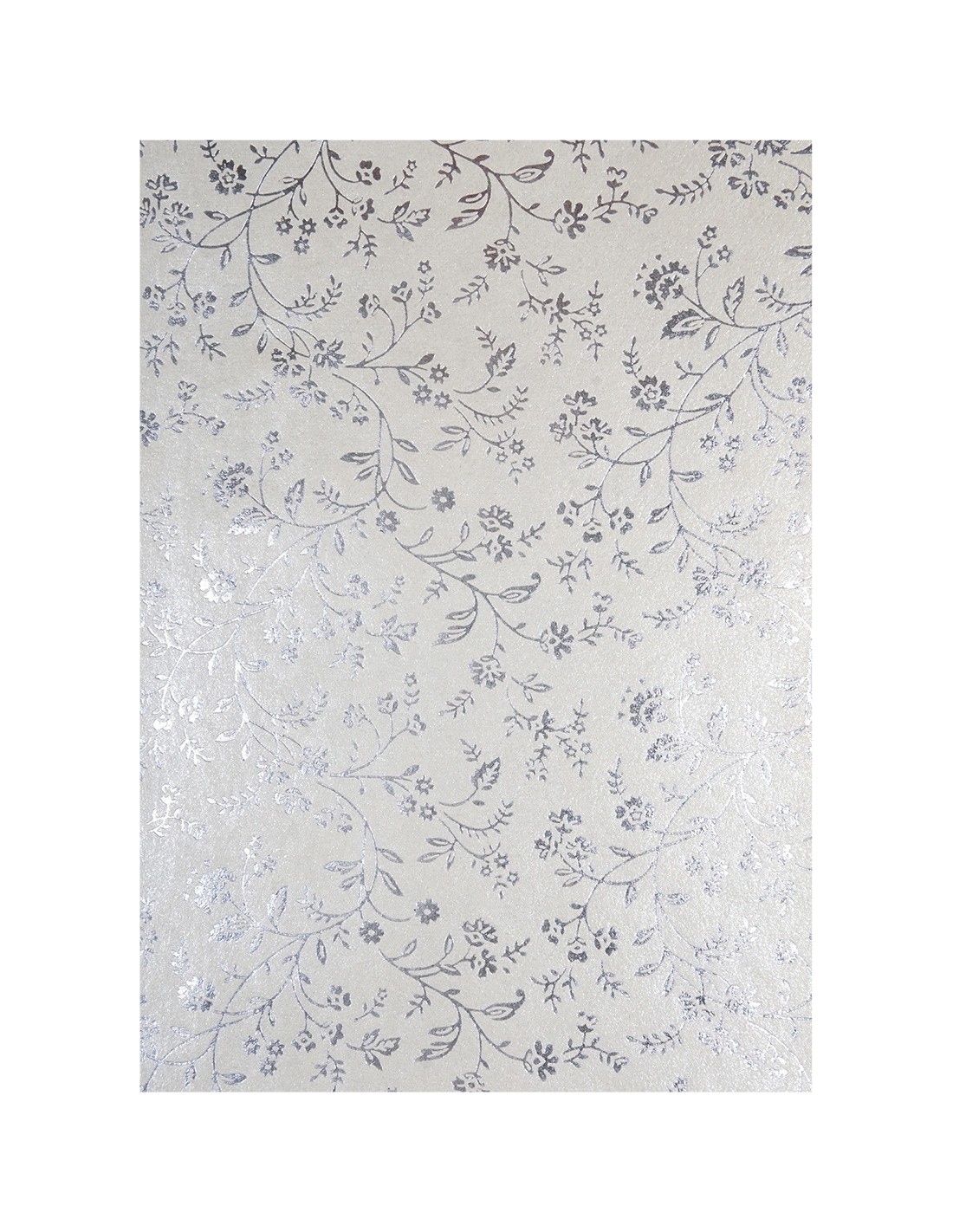 Papier décoratif métallisé écru è argent fleurs 56x76cm Papier décoratif métallisé écru è argent fleurs 56x76cm