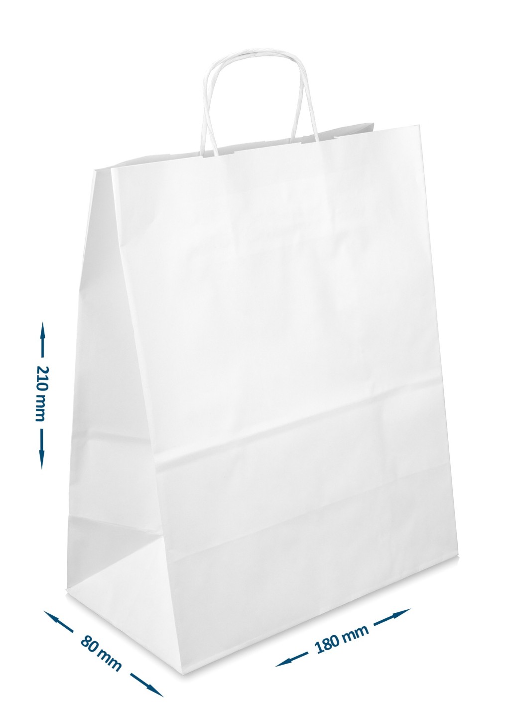 Sac en papier Kraft blanc (18x8x21cm) - 400 pièces Sac en papier Kraft blanc (18x8x21cm) - 400 pièces