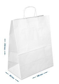 Torba Kraft biała 180x80x210mm 20szt.