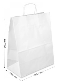 Torba Kraft biała 305x170x340mm 20szt.