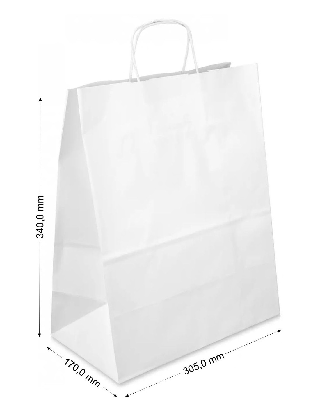 Torba Kraft biała 305x170x340mm 20szt.