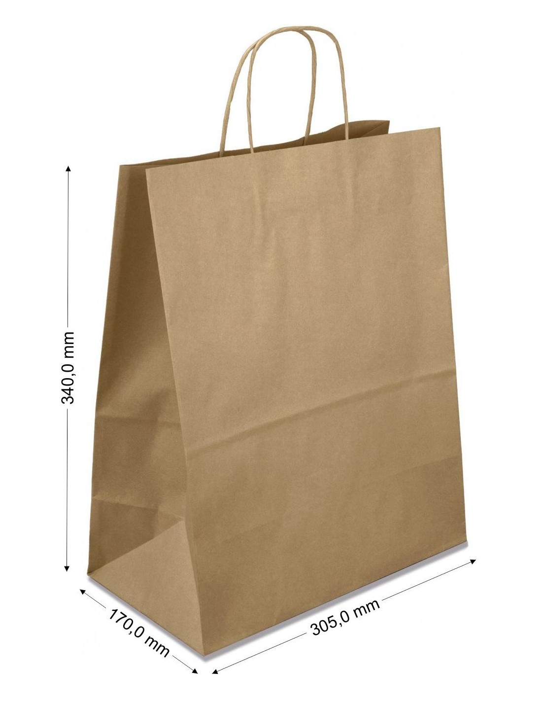 Torba Eko Kraft brąz 305x170x340mm 200szt. Torba Eko Kraft brąz 305x170x340mm 200szt.