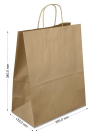 Torba Eko Kraft brąz 305x170x340mm 20szt.