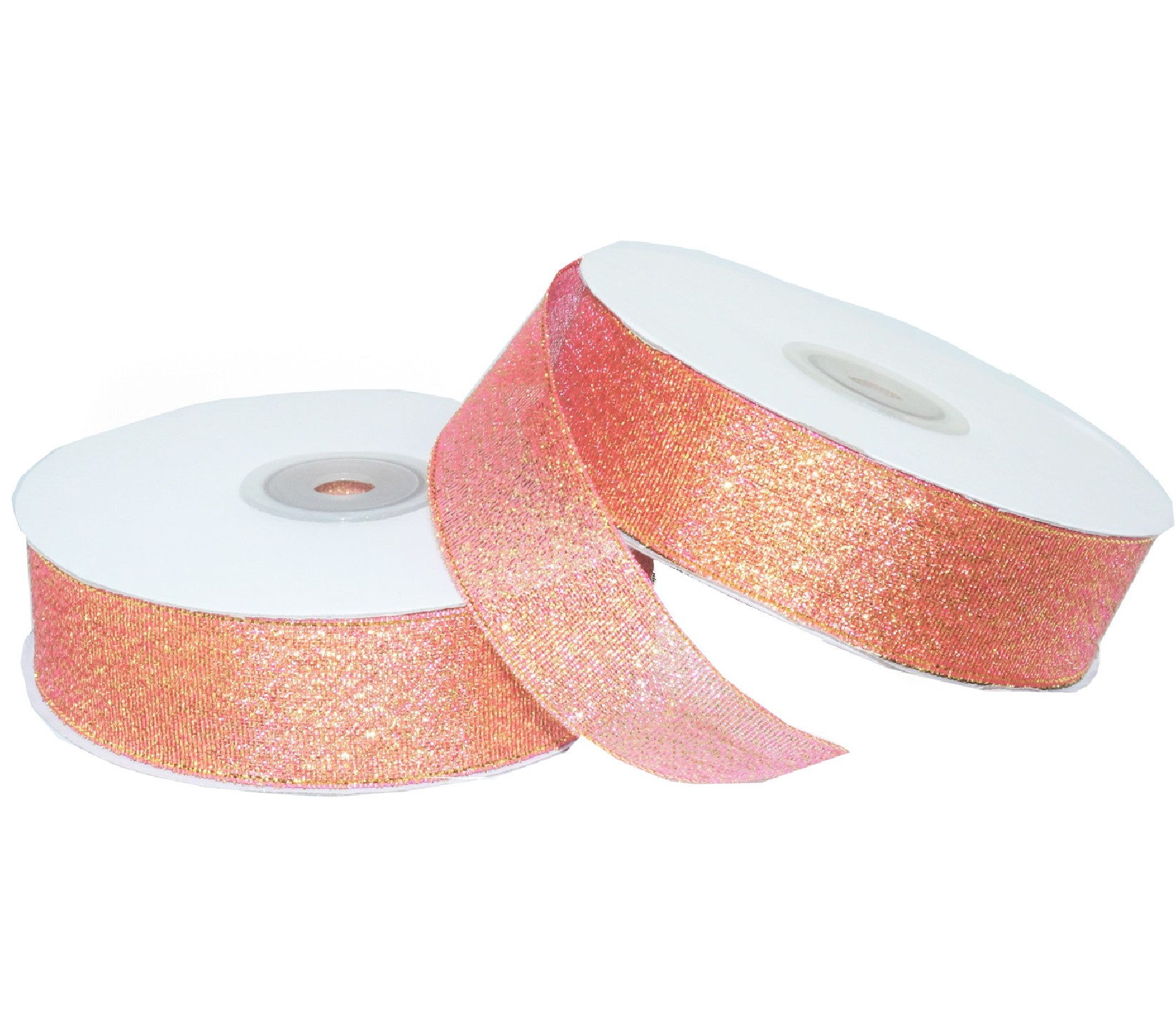 25mm WB7012 Wstążka brokatowa łososiowa 32mb 25mm WB7012 Wstążka brokatowa łososiowa 32mb