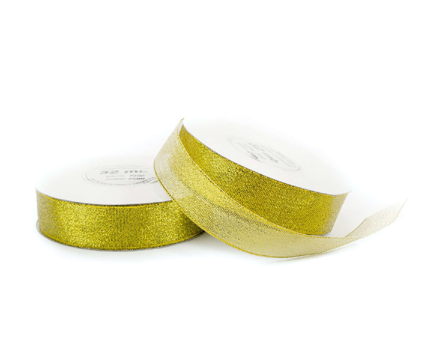 12mm WB7014 Wstążka brokatowa mocna złota 32mb 12mm WB7014 Wstążka brokatowa mocna złota 32mb