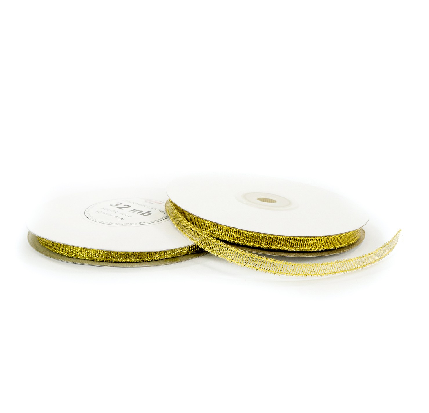 6mm WB7014 Wstążka brokatowa mocna złota 32mb 6mm WB7014 Wstążka brokatowa mocna złota 32mb