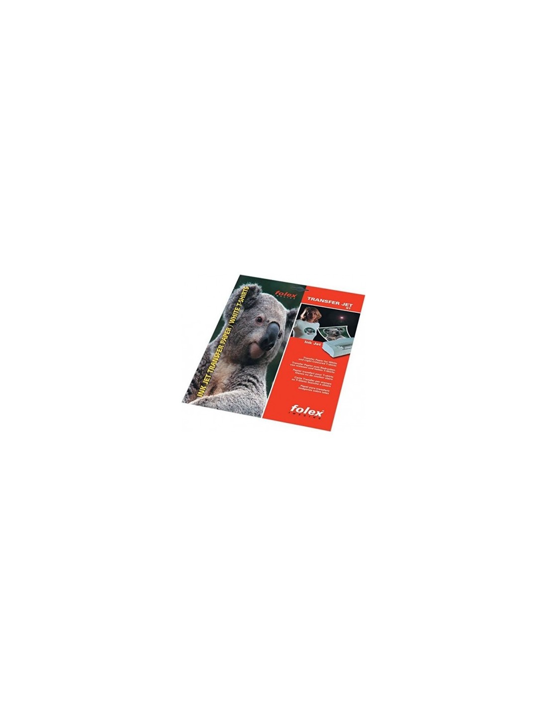 Papier transfert pour tissus clairs pour imprimantes jet d'encre FOLEX TRANSFER JET ST - 5 feuilles A4 Papier transfert pour tissus clairs pour imprimantes jet d'encre FOLEX TRANSFER JET ST - 5 feuilles A4