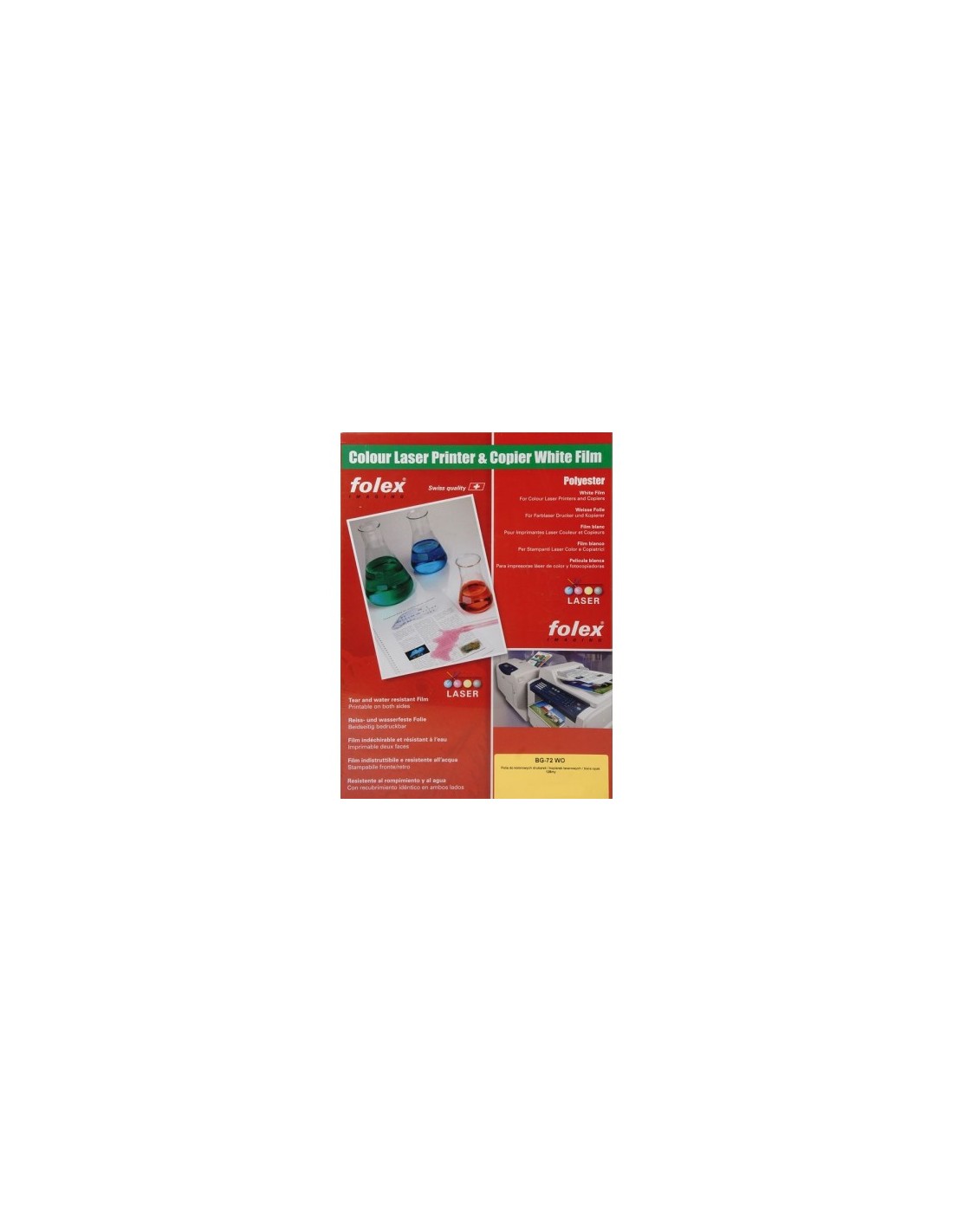 FOLEX BG-72WO Film blanc pour imprimantes laser em. 10A3 FOLEX BG-72WO Film blanc pour imprimantes laser em. 10A3