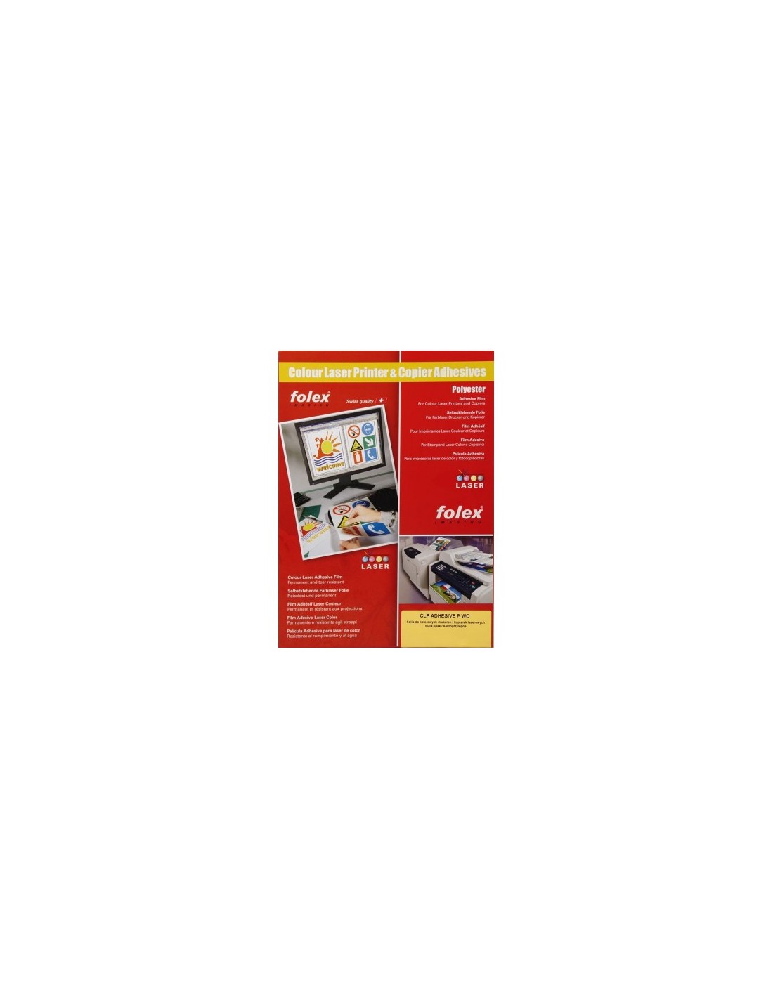 FOLEX ADHESIVE P-WO Feuille autocollante blanc pour les imprimantes laser couleur em. 10A3 FOLEX ADHESIVE P-WO Feuille autocollante blanc pour les imprimantes laser couleur em. 10A3