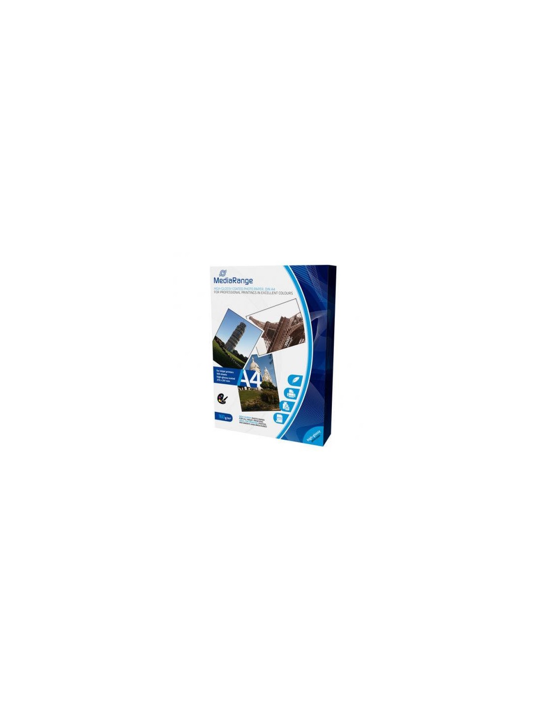 Papier photo pour imprimantes jet d'encre 220g MEDIARANGE - 100 feuilles A4 Papier photo pour imprimantes jet d'encre 220g MEDIARANGE - 100 feuilles A4