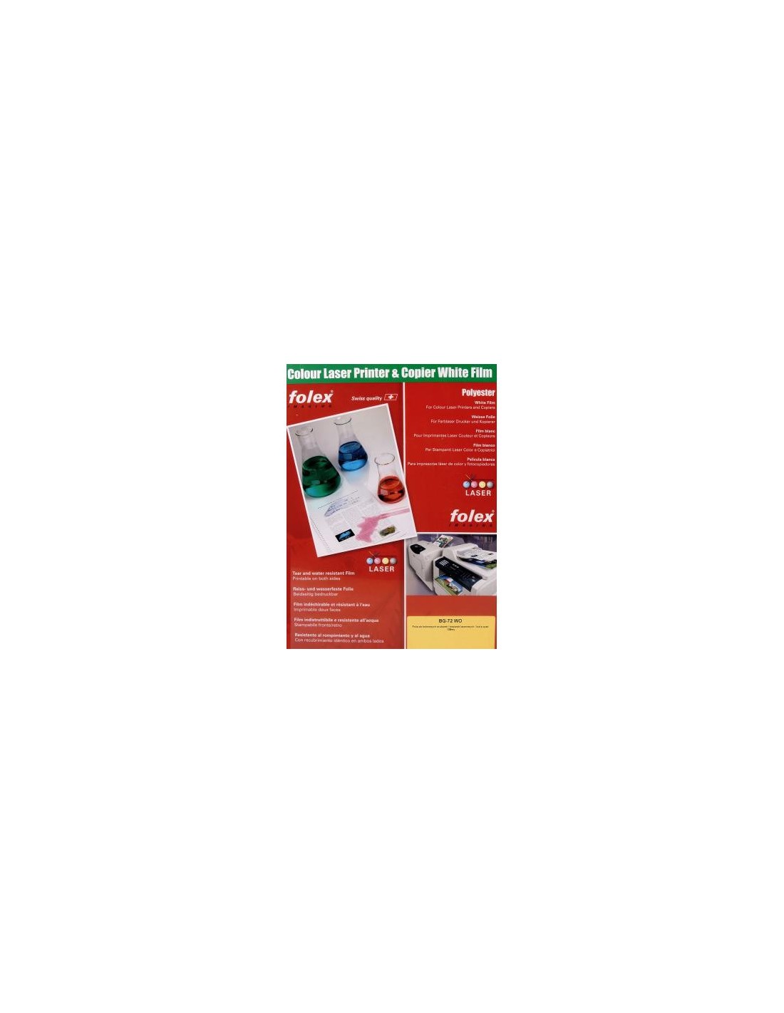 FOLEX BG-72WO Film blanc pour imprimantes laser em. 50A3 FOLEX BG-72WO Film blanc pour imprimantes laser em. 50A3