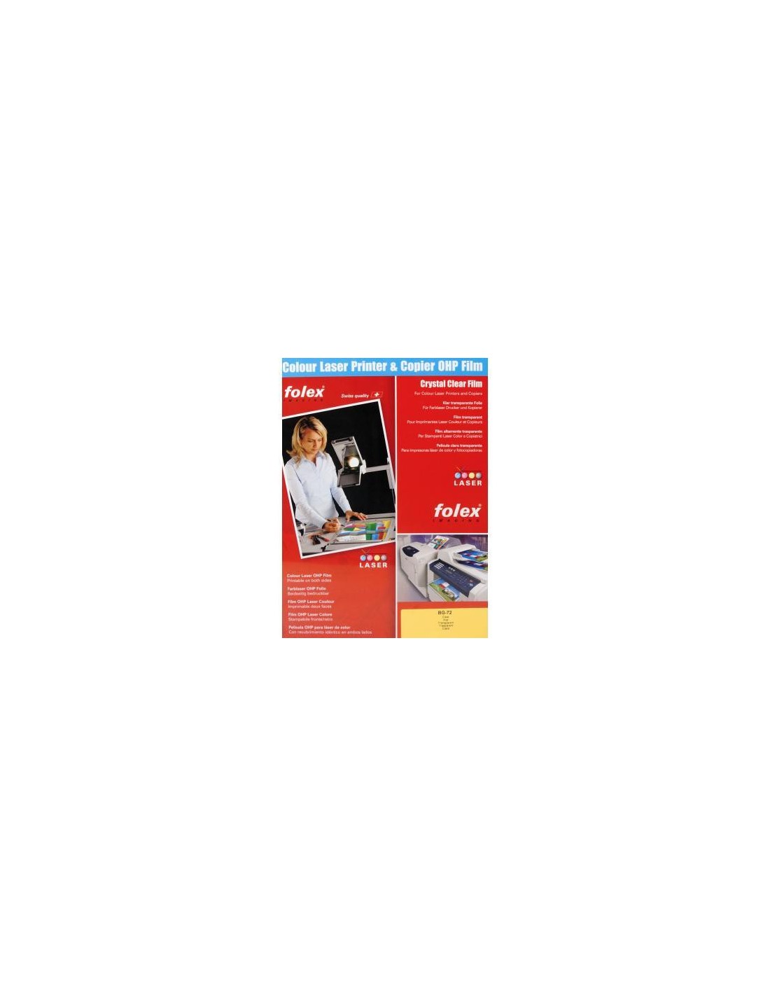 FOLEX BG-72 Film transparent pour imprimantes laser couleur em. 50A3 FOLEX BG-72 Film transparent pour imprimantes laser couleur em. 50A3