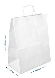 Torba Kraft biała 250x110x320mm 20szt.