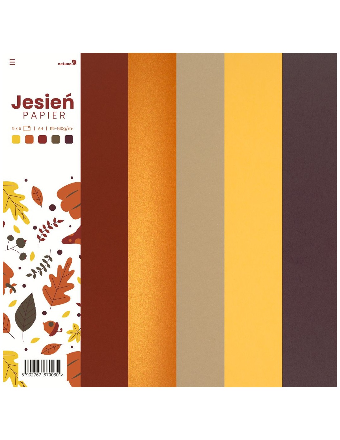 Zestaw papierów kolorowych Jesień pak. 25A4 Zestaw papierów kolorowych Jesień pak. 25A4