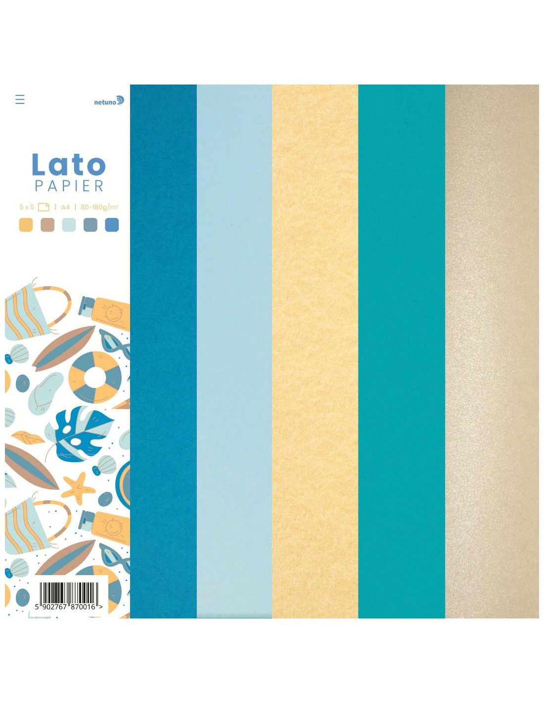 Zestaw papierów kolorowych Lato pak. 25A4 Zestaw papierów kolorowych Lato pak. 25A4