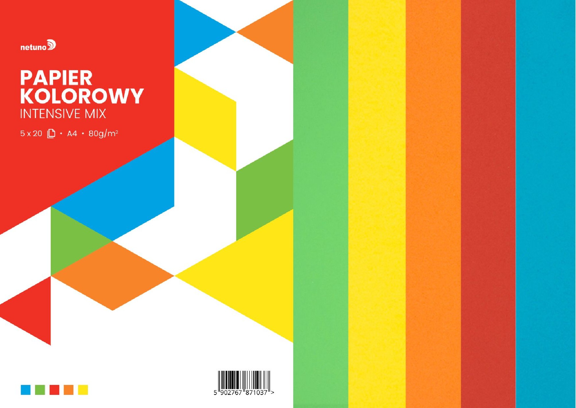 Zestaw kolorowy intensywny 80g mix pak. 100A4 Zestaw kolorowy intensywny 80g mix pak. 100A4