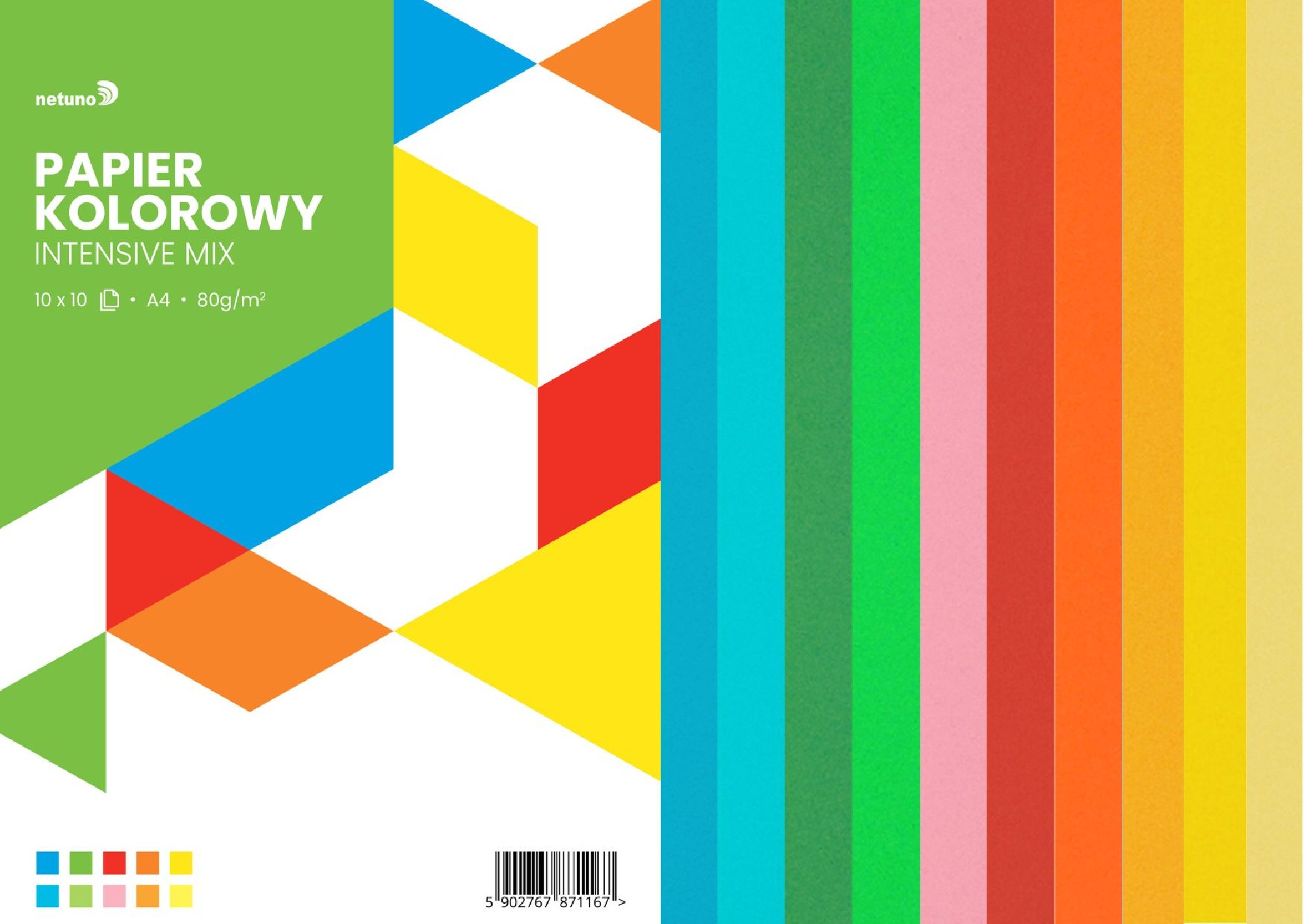 Zestaw kolorowy intensywny 80g mix 10x10 kolor pak. 100A4 Zestaw kolorowy intensywny 80g mix 10x10 kolor pak. 100A4
