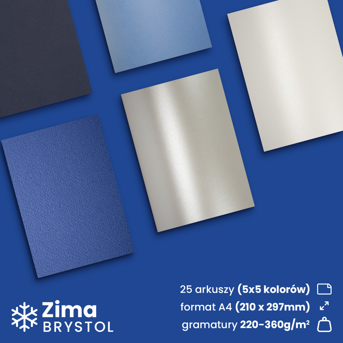 Zestaw brystoli kolorowych Zima pak. 25A4 Zestaw brystoli kolorowych Zima pak. 25A4
