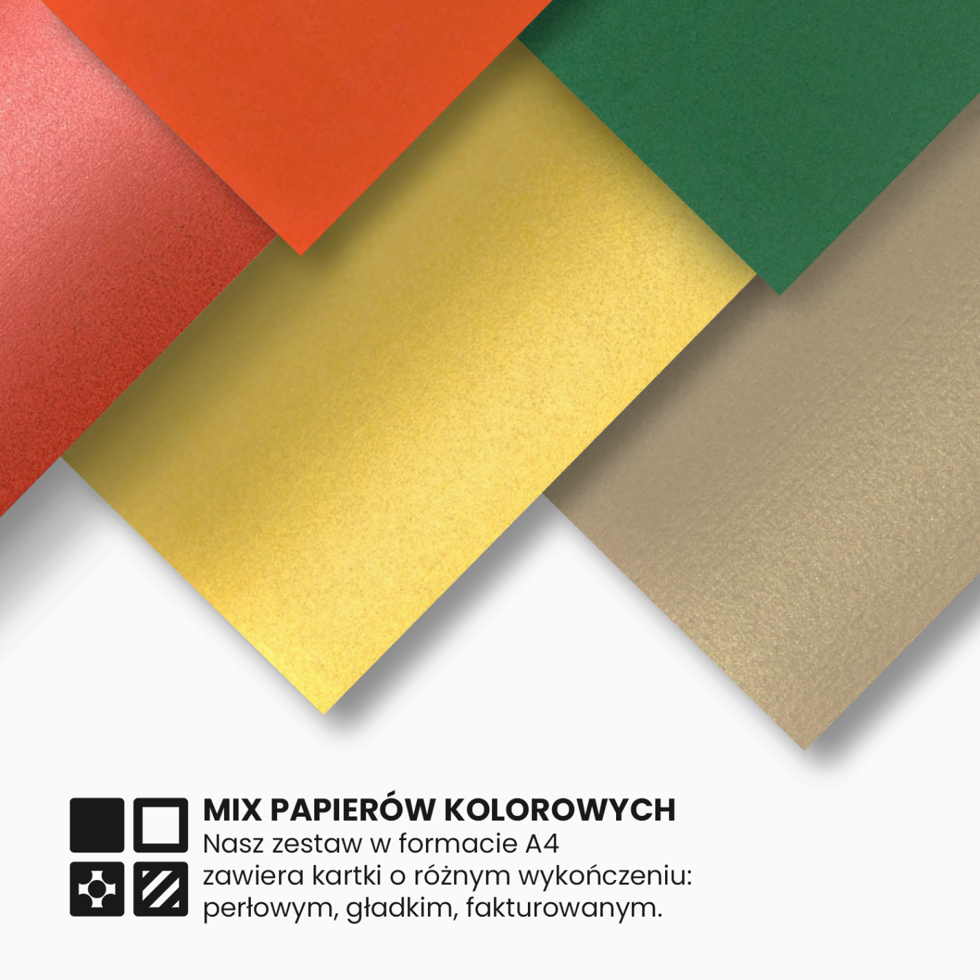 Zestaw papierów kolorowych Święta pak. 25A4 Zestaw papierów kolorowych Święta pak. 25A4