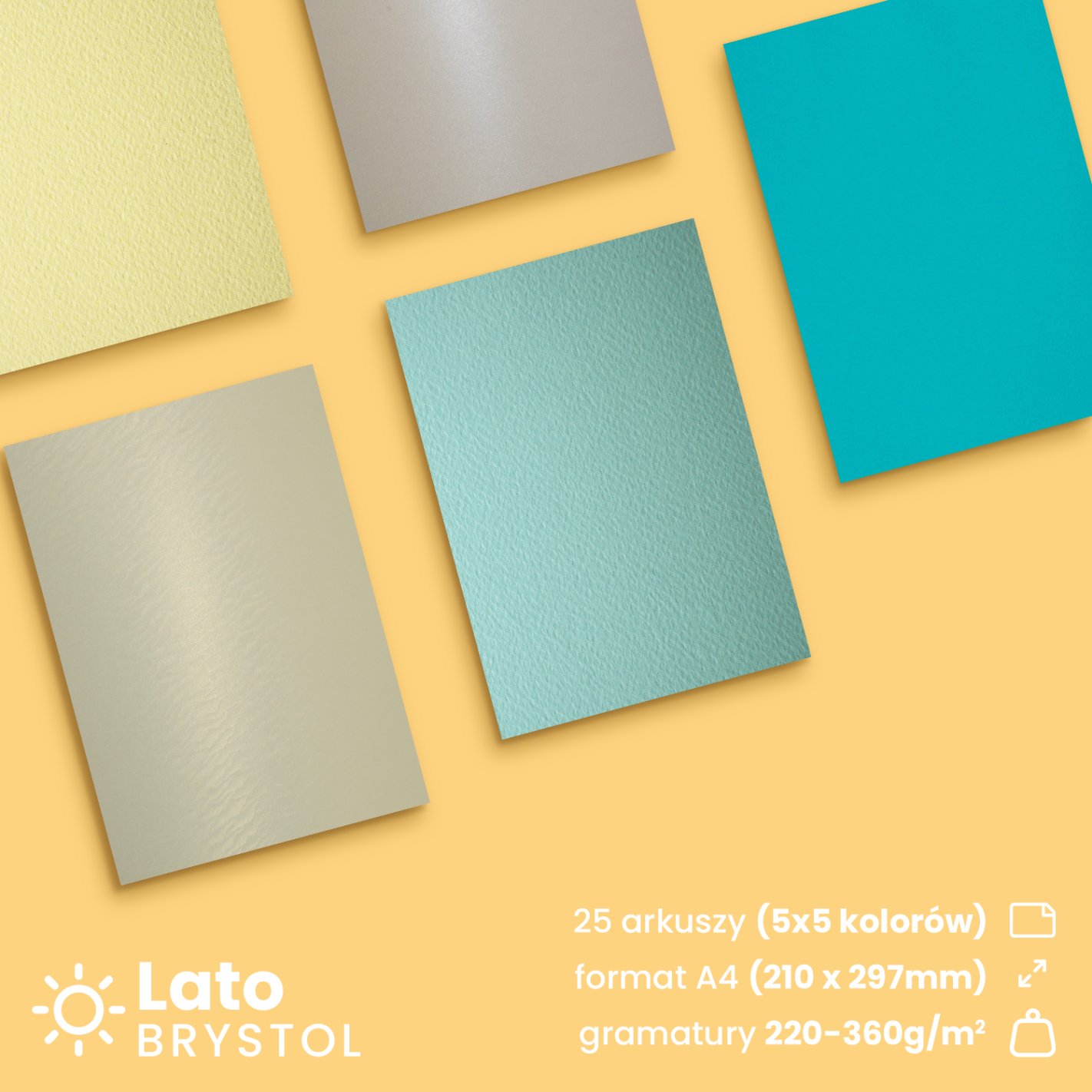 Zestaw brystoli kolorowych Lato pak. 25A4 Zestaw brystoli kolorowych Lato pak. 25A4